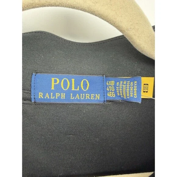 Polo Ralph Lauren Men's Double-Knit Quarter-Zip Pullover 4XB Black NWT